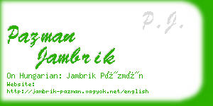 pazman jambrik business card